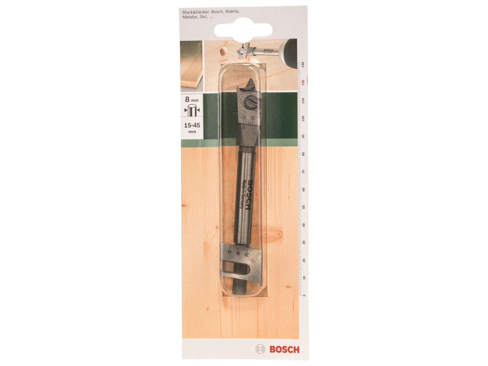 Bosch FLADFRÆSEBOR JUSTERBART Ø15-45X120MM