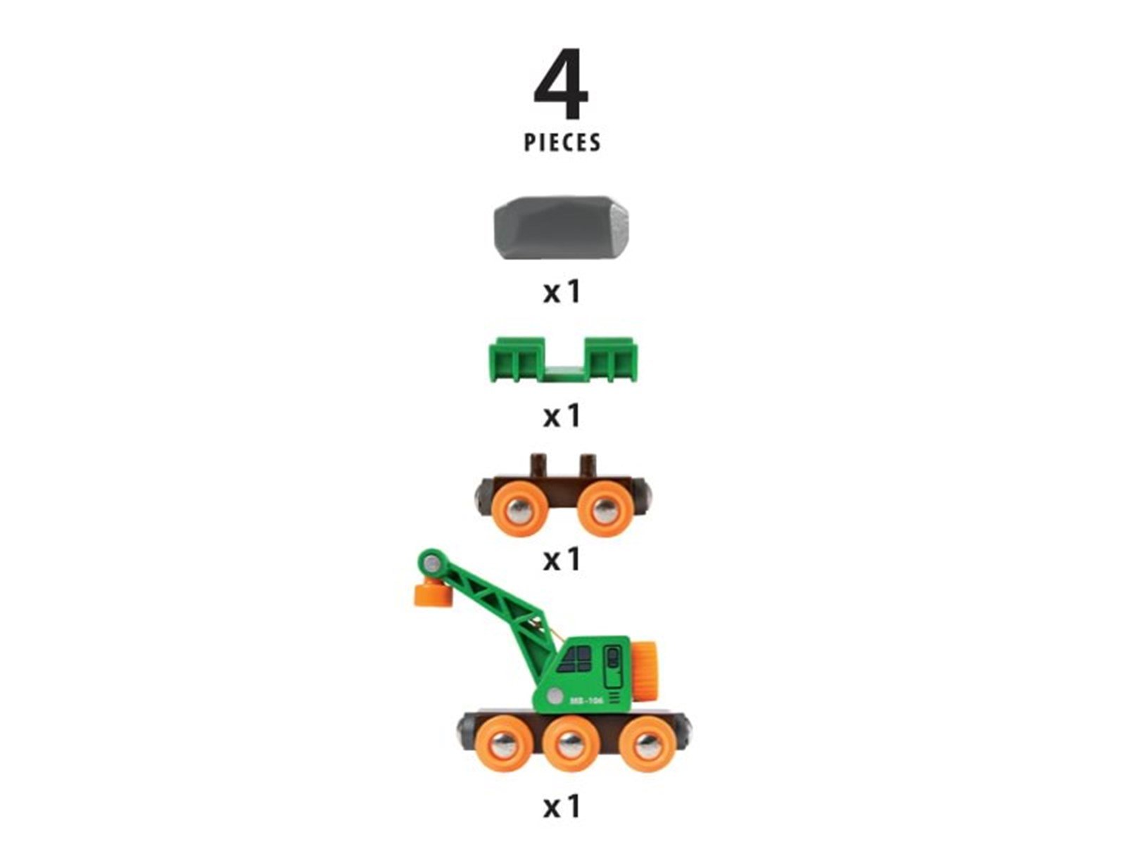 Brio Grüner Kranwagen mit Anhänger