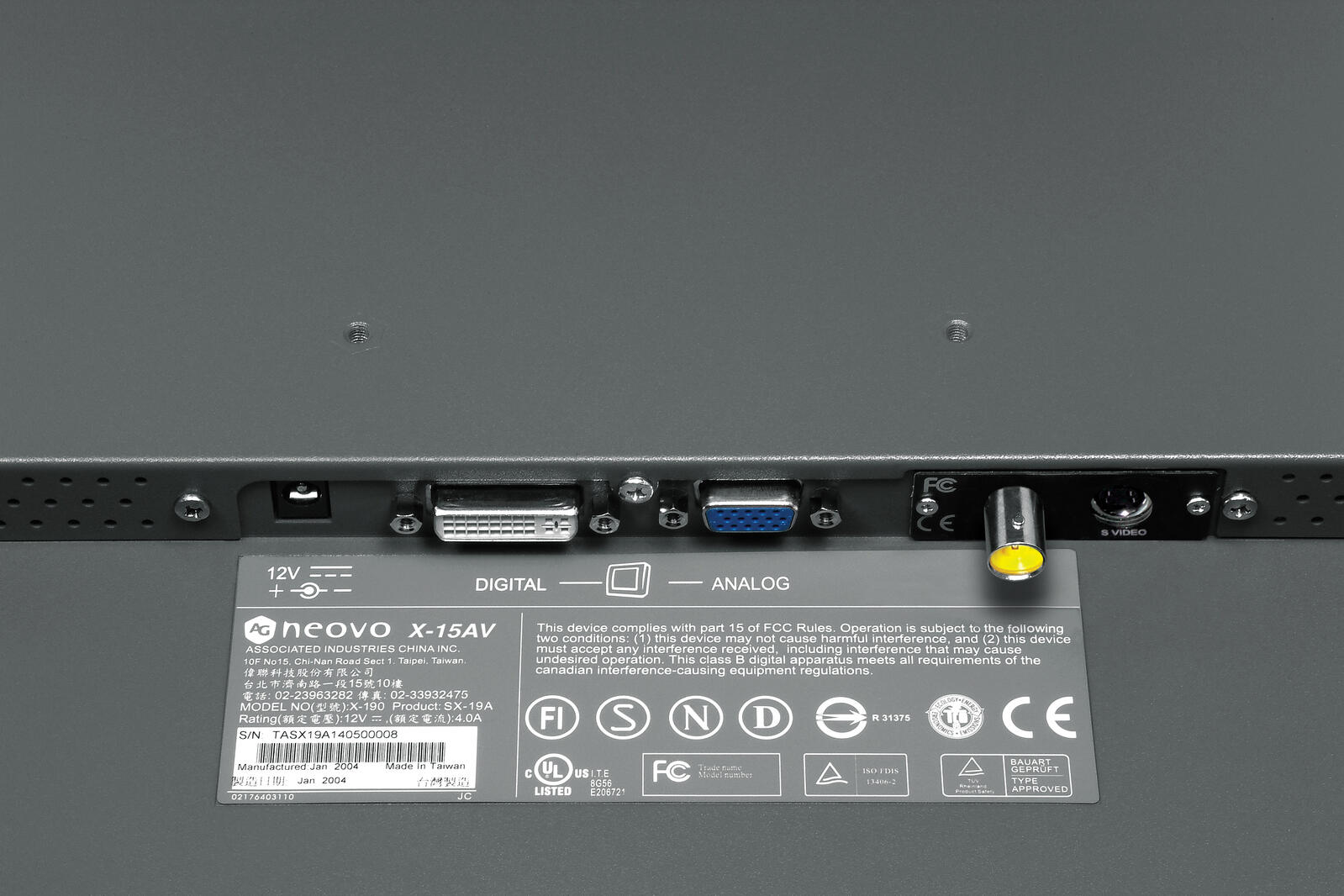 B-WARE AG Neovo Monitor X-15E LED-Display 38,1 cm (15') schwarz