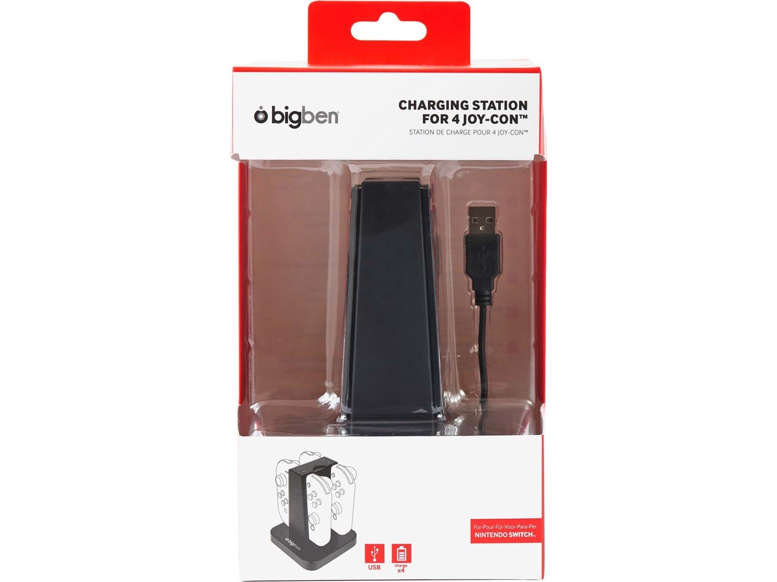 BigBen Interactive Switch Quad Charger Joy-Con - Wireless Charging cable for wireless game controller - Nintendo Switch