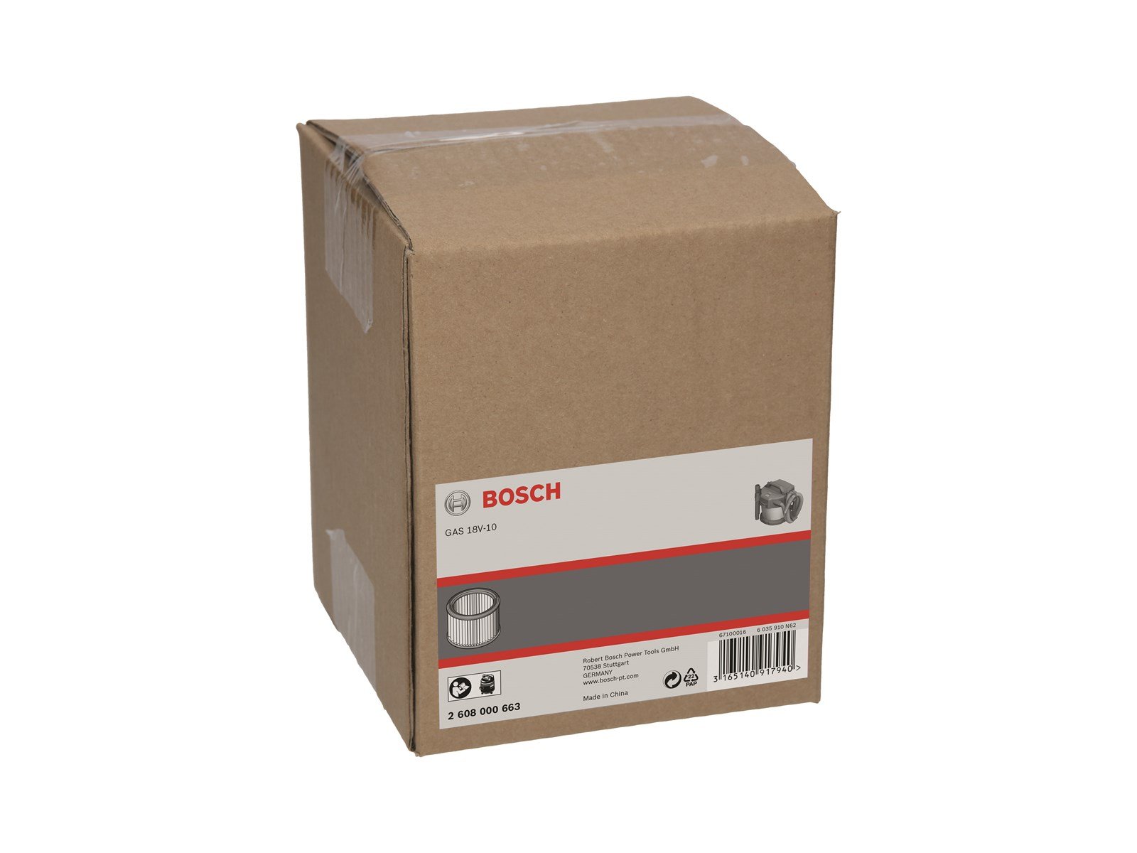 Bosch FOLDEFILTER TIL GAS 18V-10 VASKBART