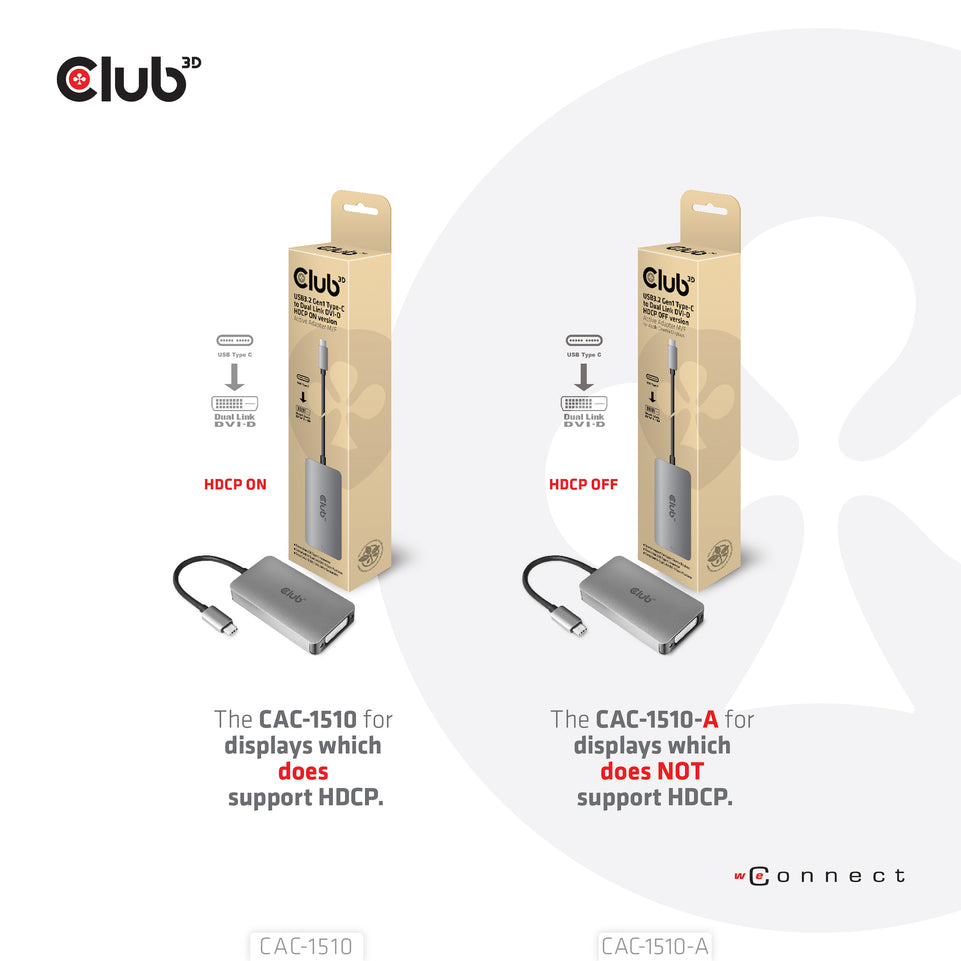 Club3D Adapter USB 3.2 Typ C > DVI-D  HDCP Off   aktiv St/Bu ret