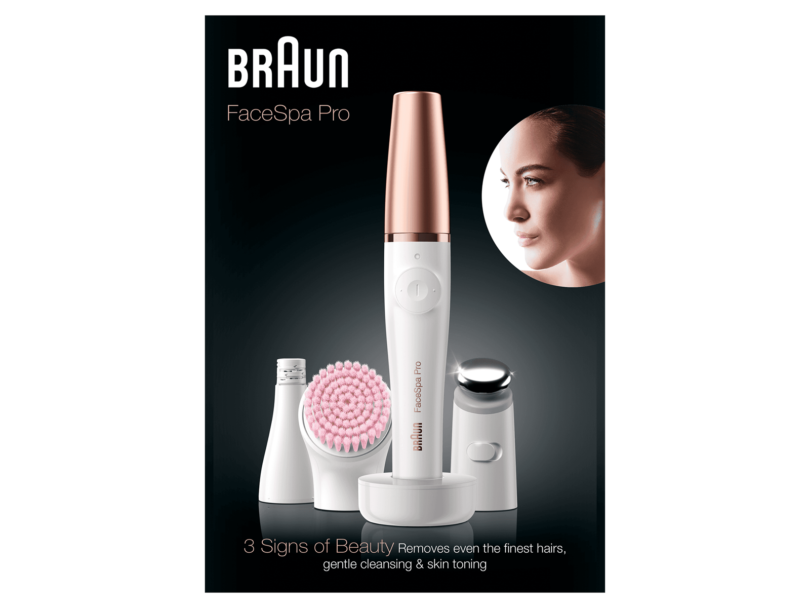Braun Epilierer FaceSpa Pro 3-in-1 Beautygerät zur Epilation, Reinigung und Pflege
