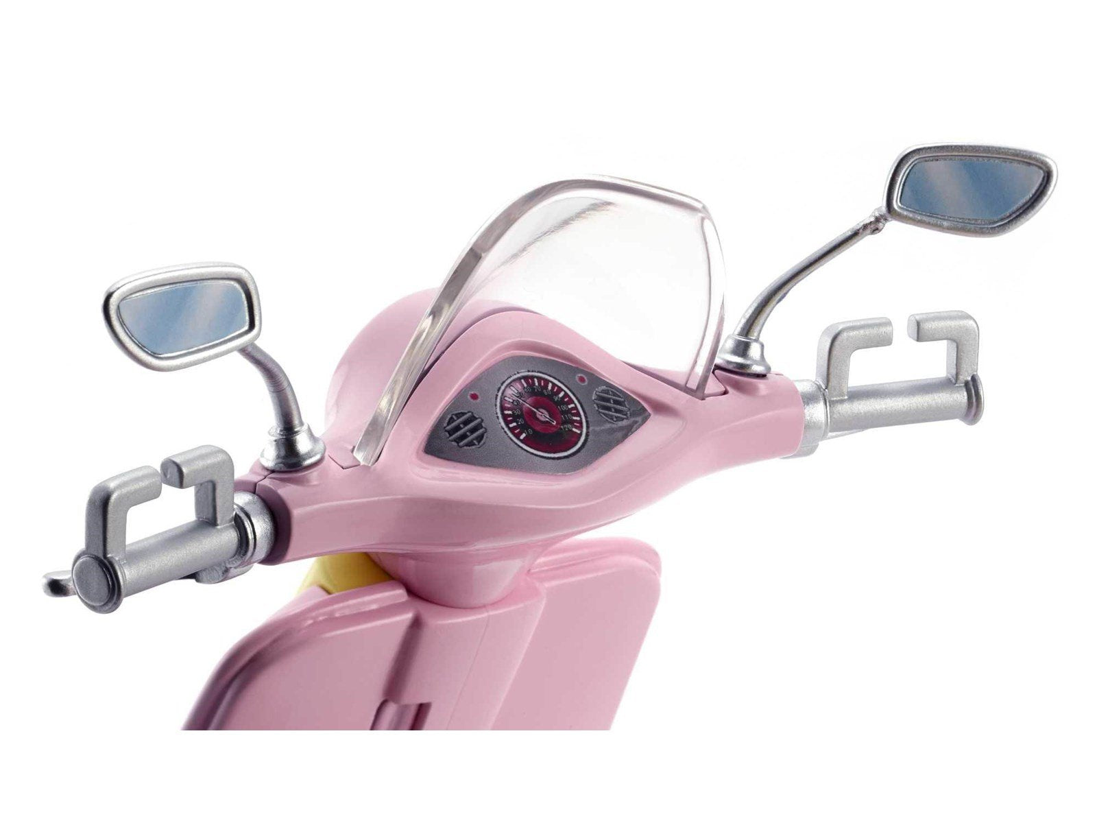 Barbie Pink & Yellow Scooter Moped With Puppy & Helmet