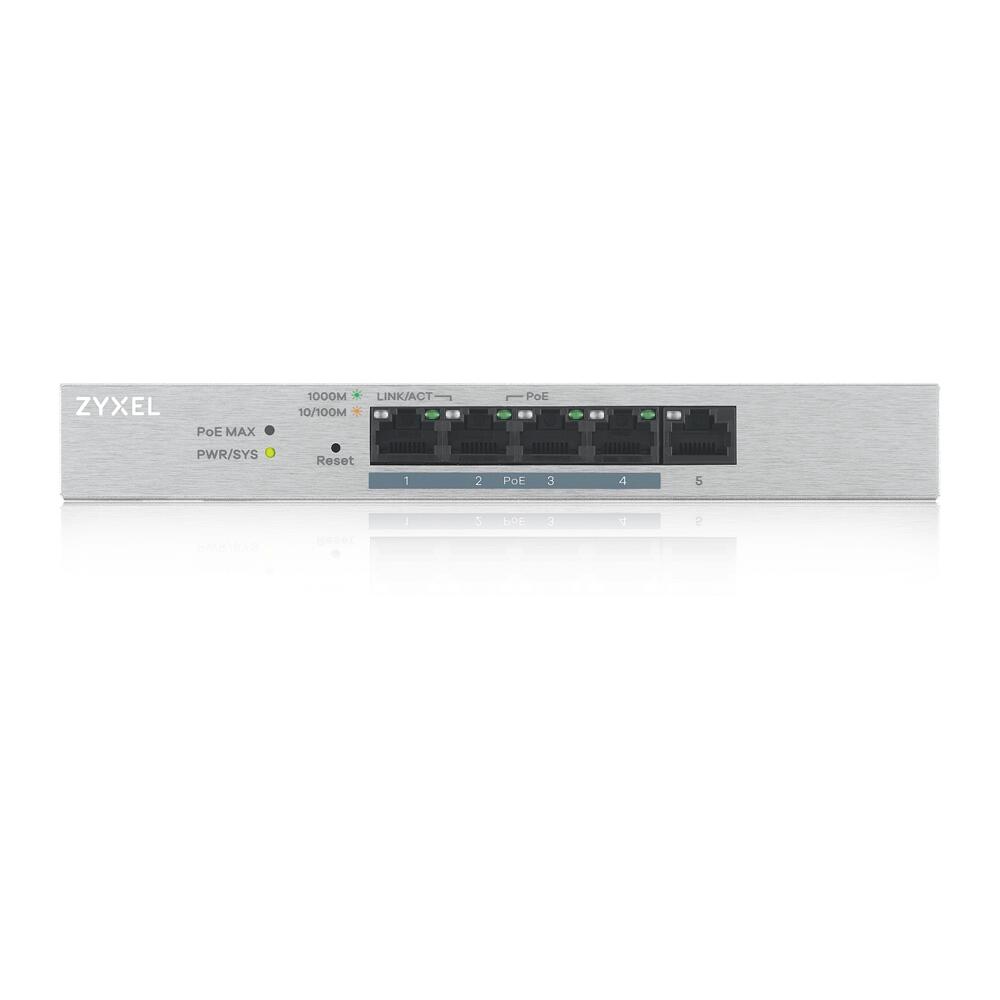 Zyxel Switch 5-Port Gigabit Ethernet 4-Port PoE+ 60W Web managed lüfterlos