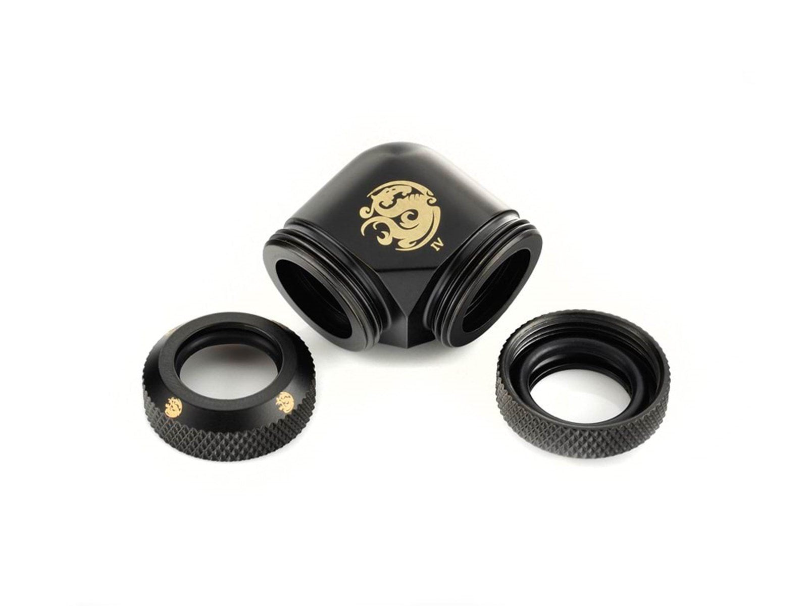 Bitspower Multi-Link Adapter 90-Degree - Carbon Black (Hard Tube)