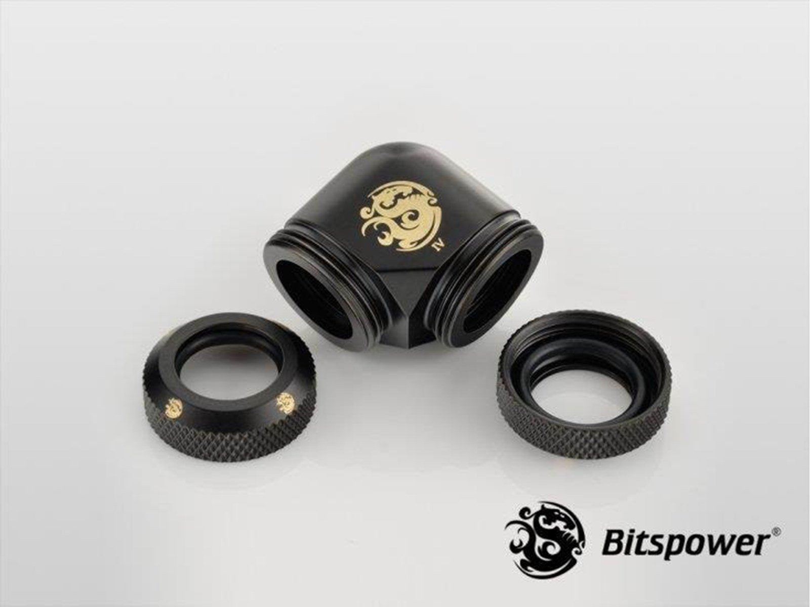 Bitspower Multi-Link Adapter 90-Degree - Carbon Black (Hard Tube)