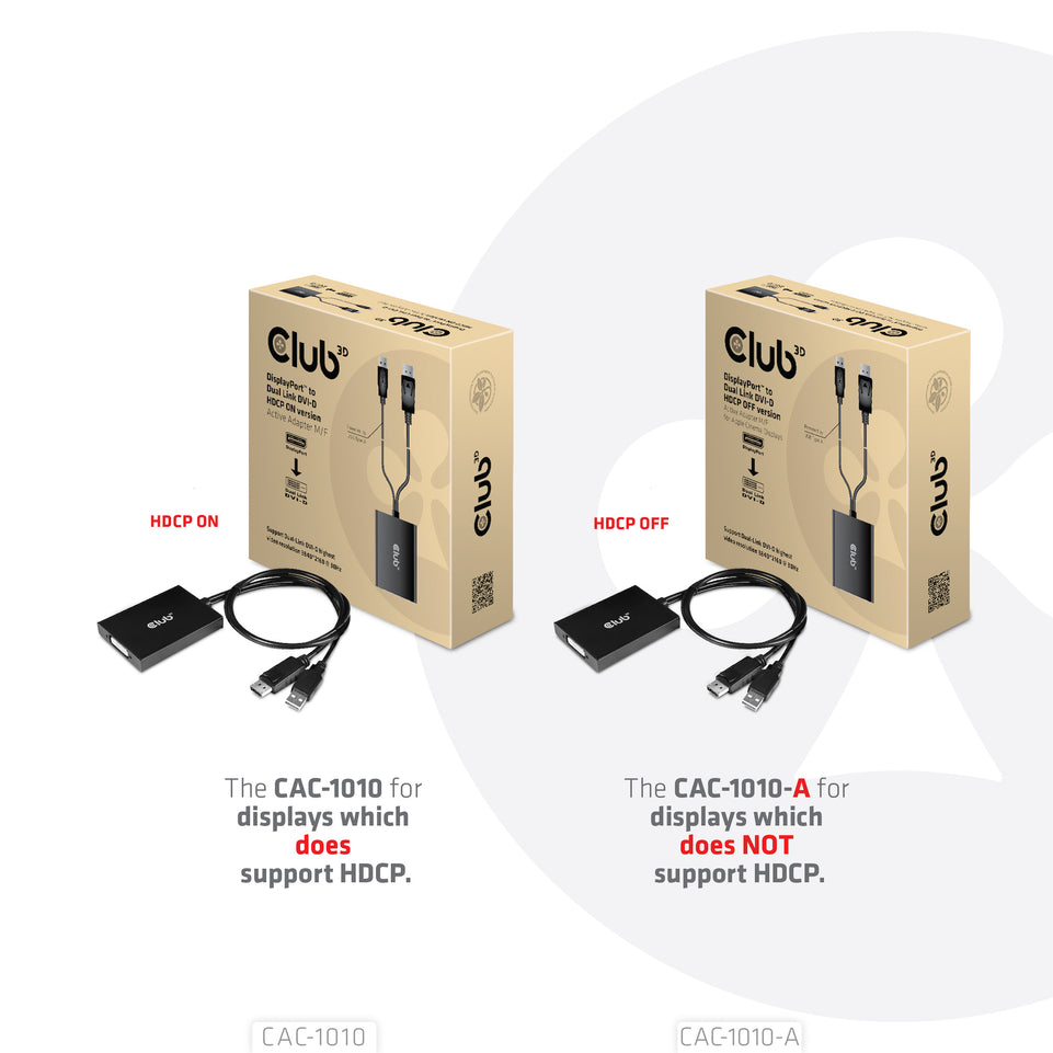 Club3D Adapter DisplayPort > DVI-D HDCP OFF aktiv St/Bu retail