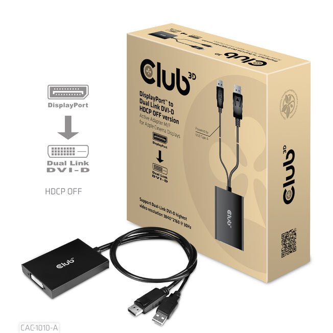 Club3D Adapter DisplayPort > DVI-D HDCP OFF aktiv St/Bu retail