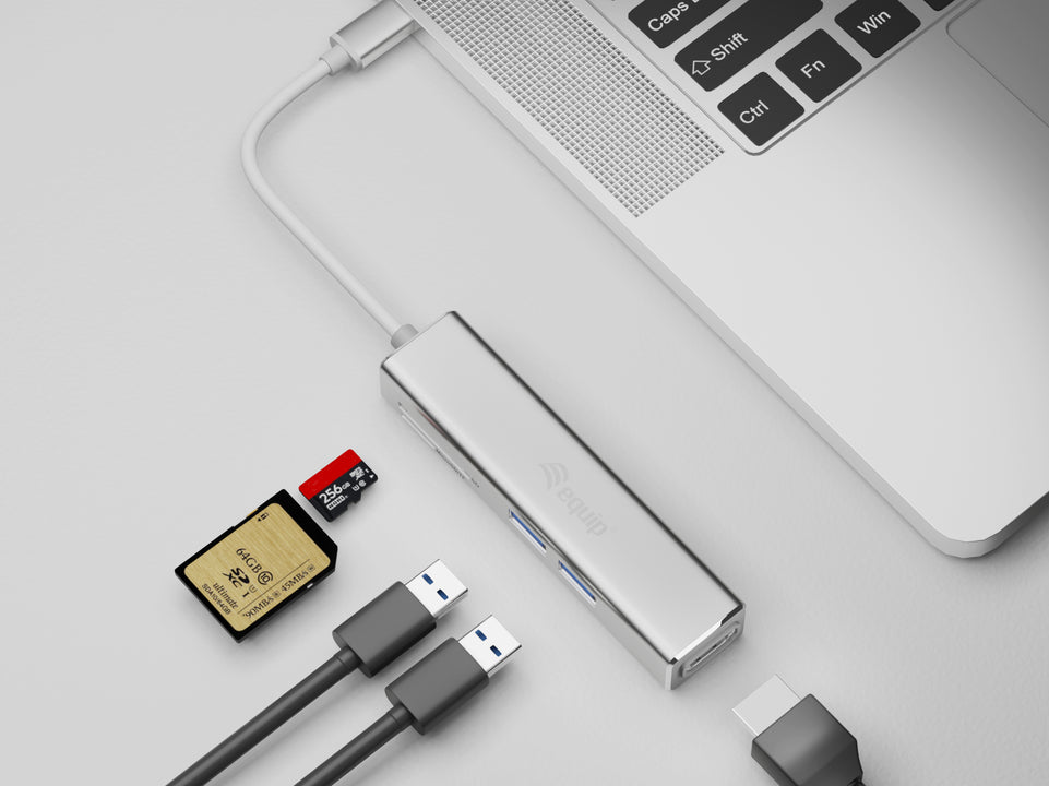 Equip Adapter USB-C -> HDMI,2xUSB3.0,SD      4K30Hz 0.15m sw