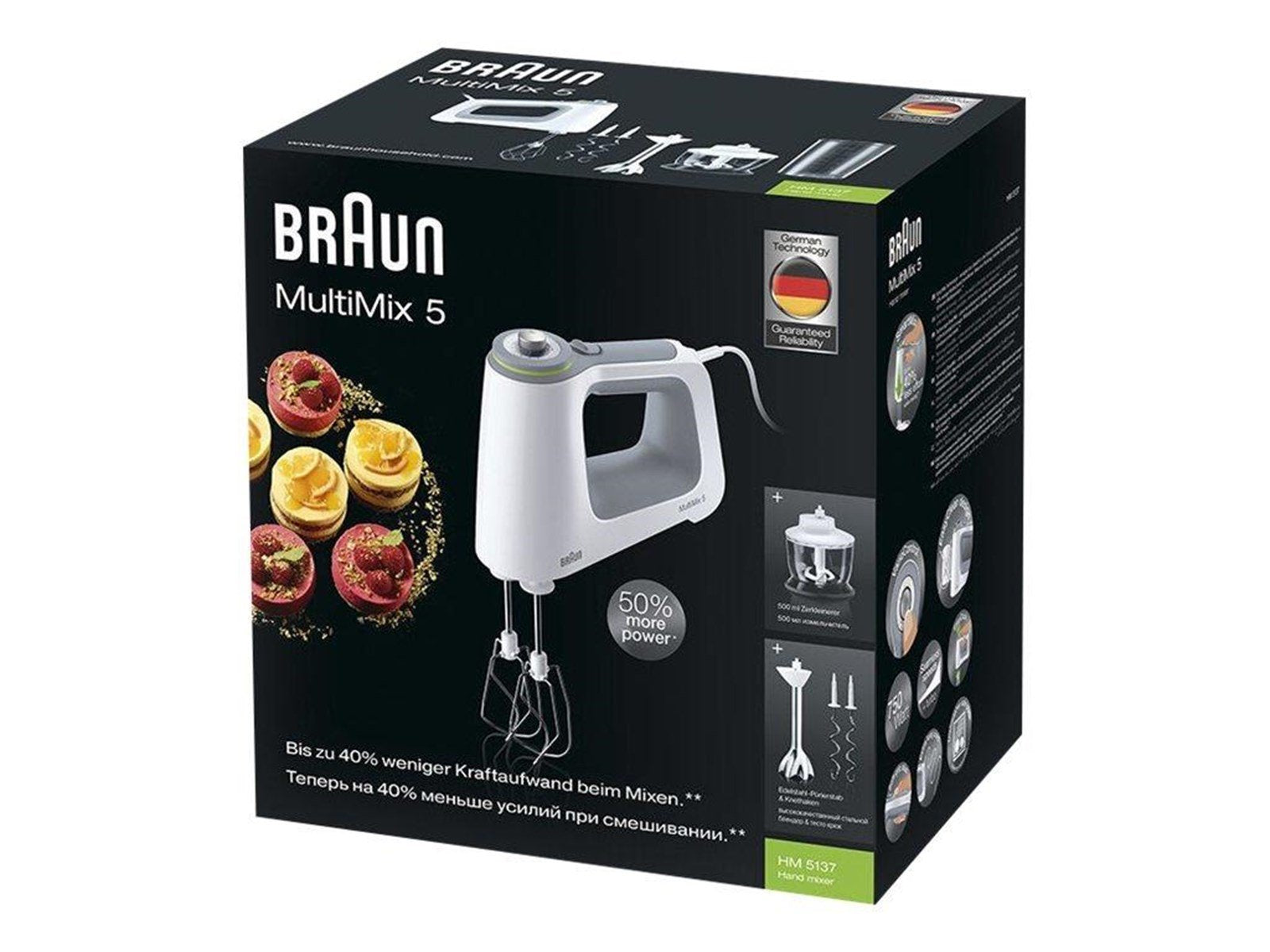 Braun Handmixer MultiMix 5 HM 5137 WH - 750 W