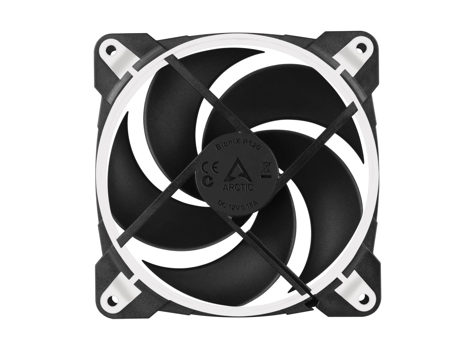 Arctic BioniX P120 - White/Black - Gehäuselüfter - 120mm - Schwarz - 24 dBA