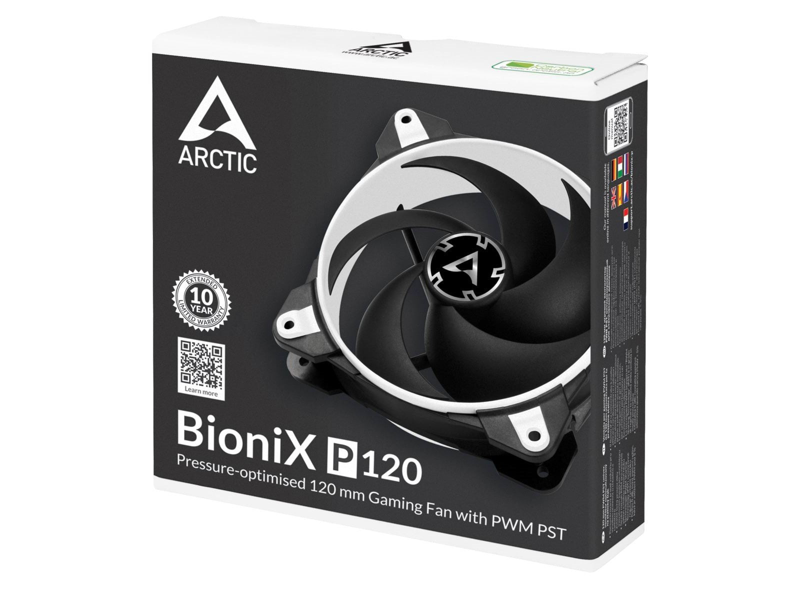 Arctic BioniX P120 - White/Black - Gehäuselüfter - 120mm - Schwarz - 24 dBA
