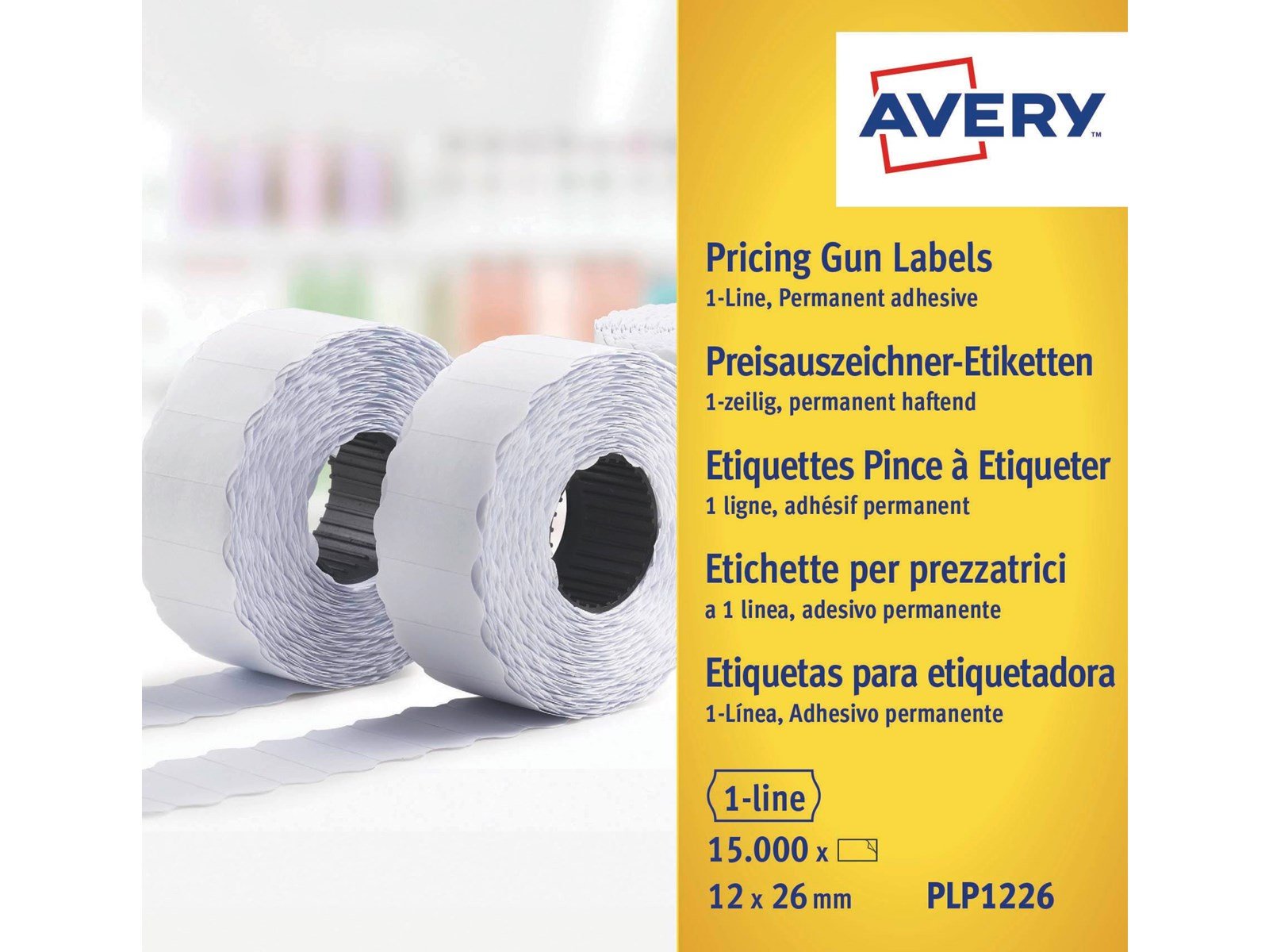 Avery Labels on roll for 1 line pricing gun up to 8 digits permanent white
