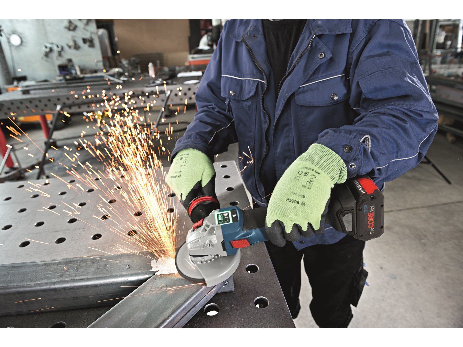 Bosch Professional AKKUVINKELSLIBER GWS 18V-10 150 SC HMI