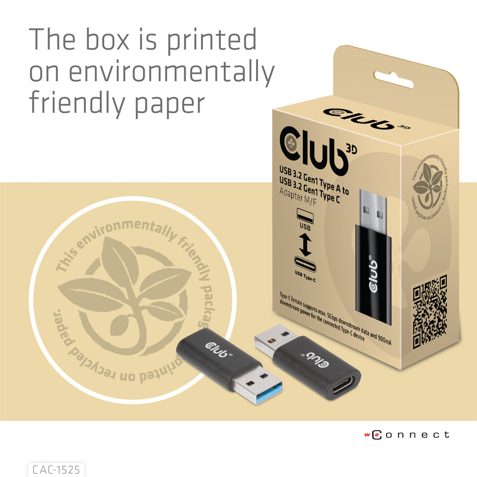 Club3D Adapter USB 3.2 Typ A <> USB 3.2 Typ C      St/Bu retail