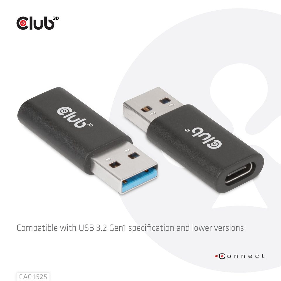 Club3D Adapter USB 3.2 Typ A <> USB 3.2 Typ C      St/Bu retail