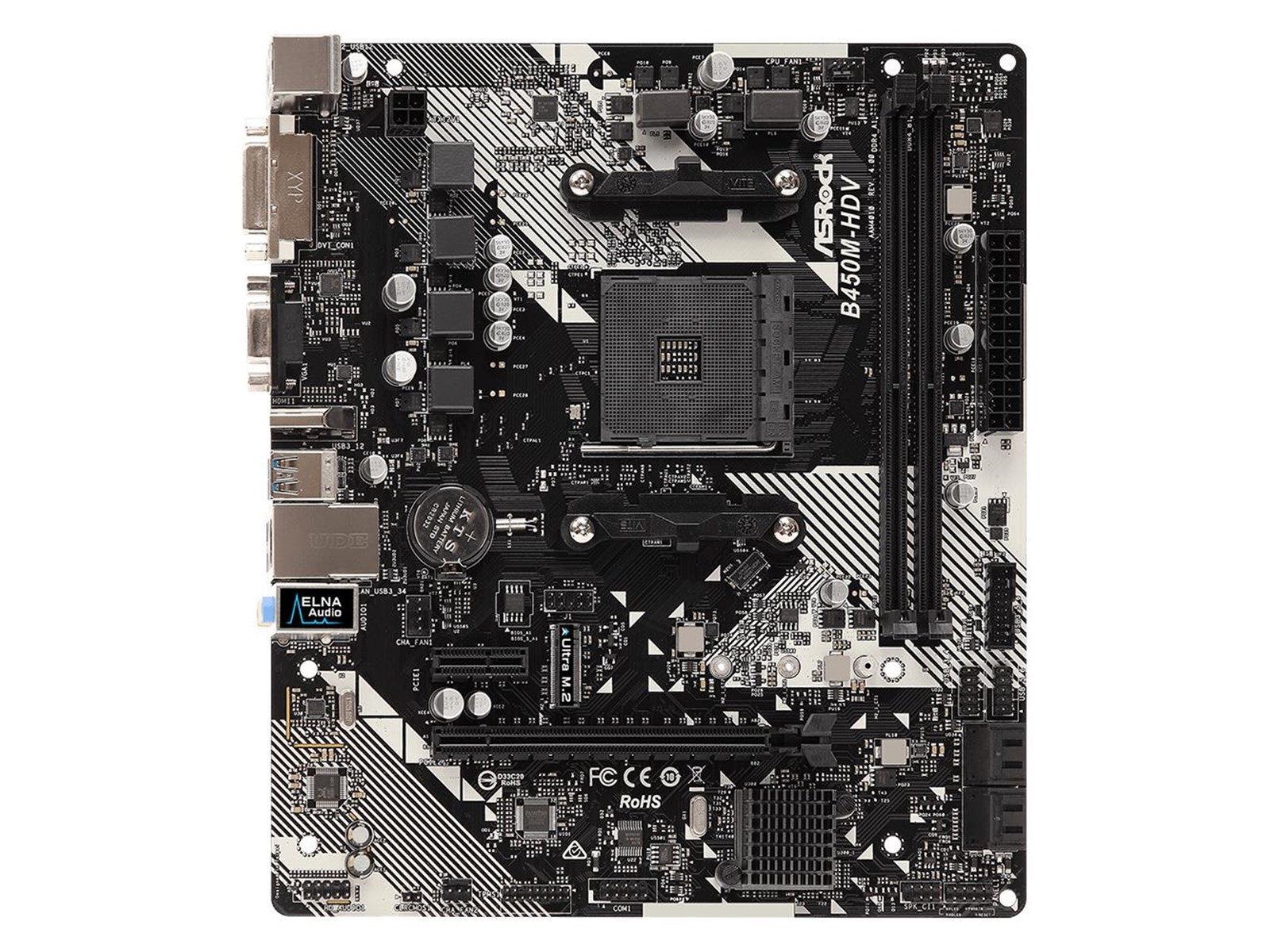 ASRock B450M-HDV R4.0 Mainboard - AMD B450 - AMD AM4 socket - DDR4 RAM - Micro-ATX
