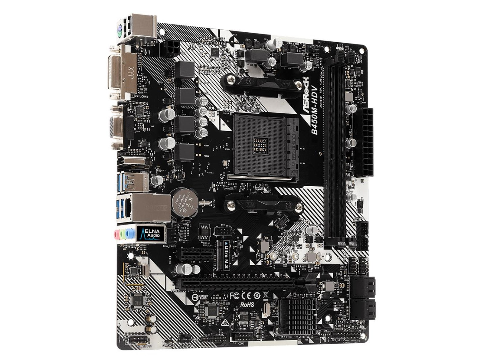 ASRock B450M-HDV R4.0 Mainboard - AMD B450 - AMD AM4 socket - DDR4 RAM - Micro-ATX