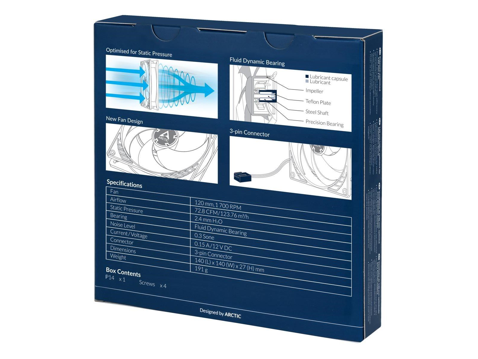 Arctic P14 - Gehäuselüfter - 140mm - Schwarz - 23 dBA
