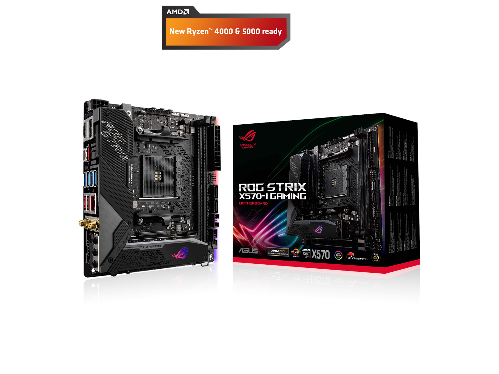ASUS ROG STRIX X570-I GAMING Mainboard - AMD X570 - AMD AM4 socket - DDR4 RAM - Mini-ITX