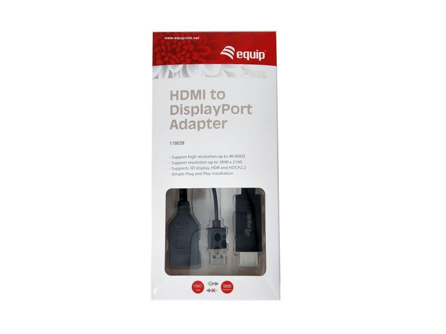 Equip HDMI Adapter Displayport  St/Bu 0.15m 4K/60Hz       sw