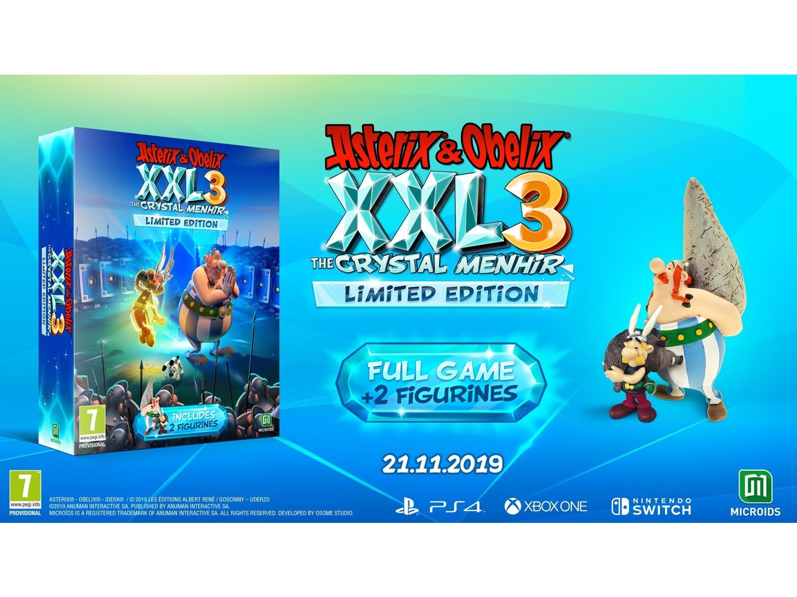 Asterix & Obélix XXL 3 - The Crystal Menhir - Limited Edition - Microsoft Xbox One - Action - PEGI 7