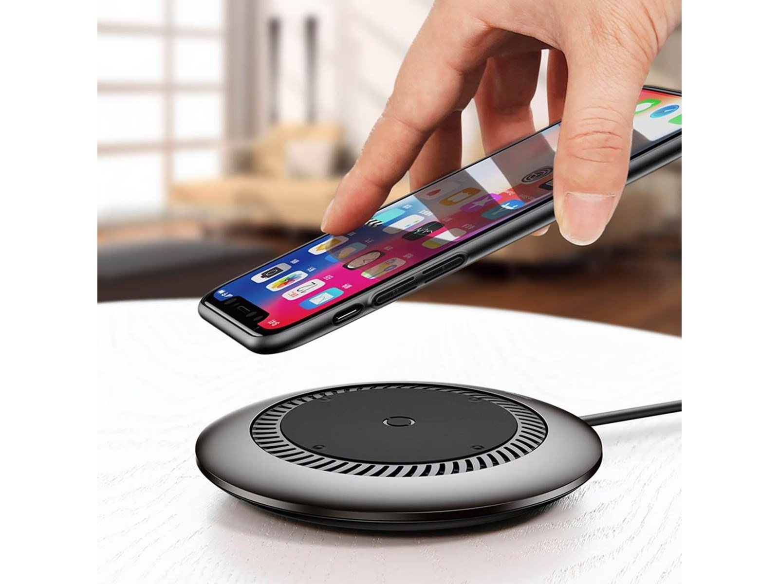 Baseus Whirlwind Wireless Quick Charger for Smartphones with QI - Black