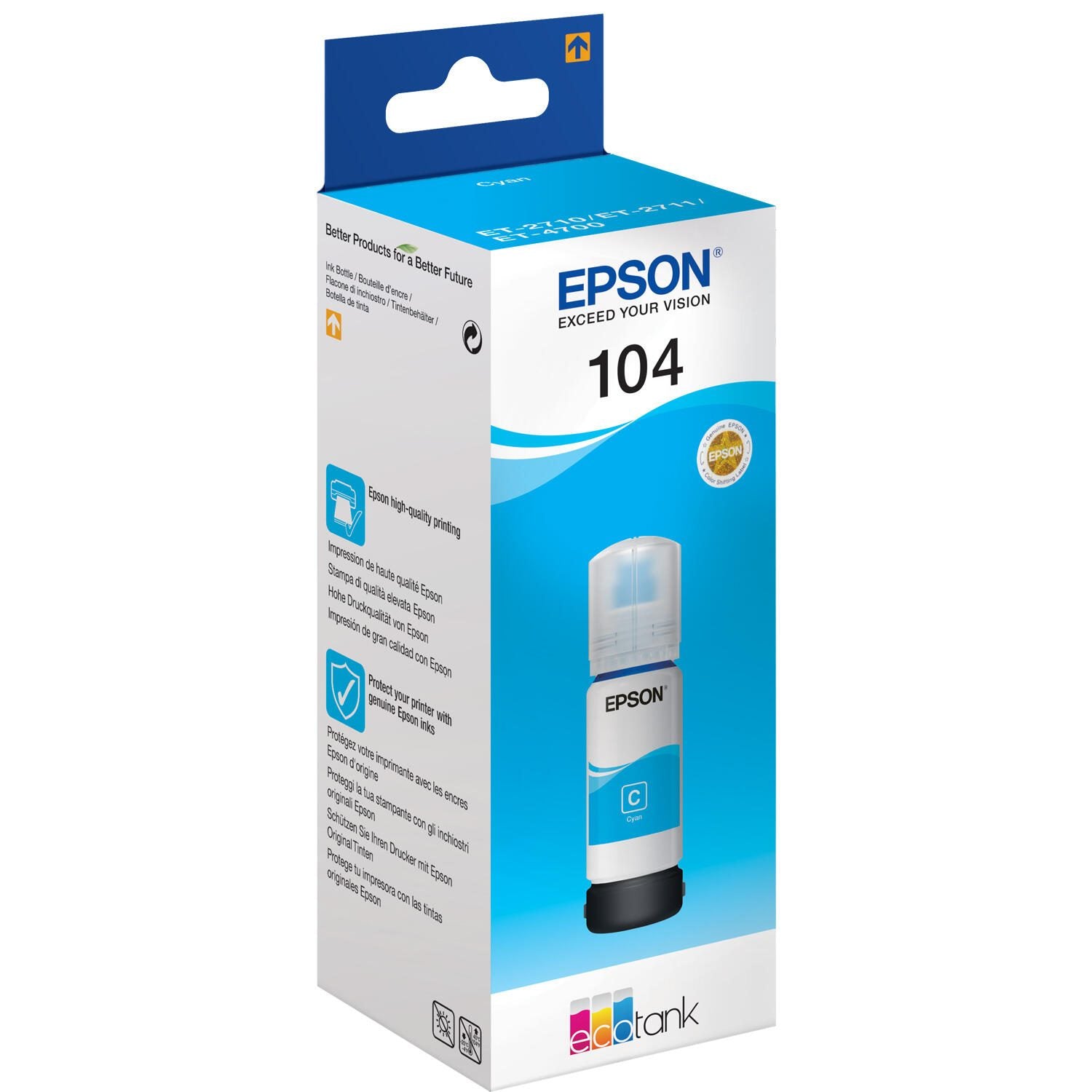 Epson Original EcoTank 104 Nachfülltinte - cyan (C13T00P240)