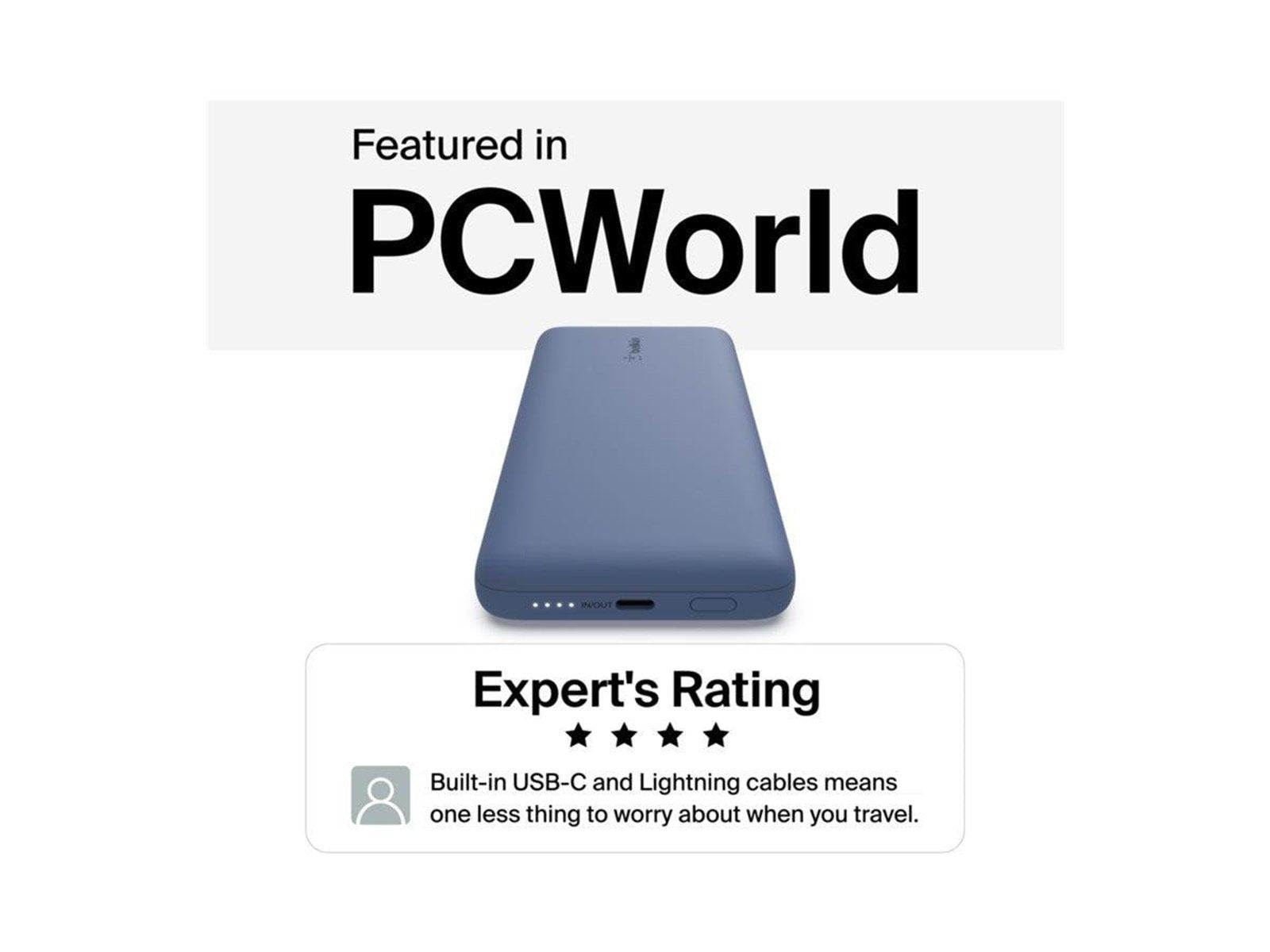 Belkin 10K PD Power Bank with Integrated Cables Powerbank (Akku) - 10000 mAh