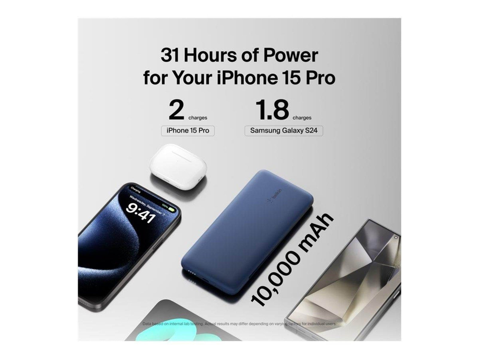 Belkin 10K PD Power Bank with Integrated Cables Powerbank (Akku) - 10000 mAh