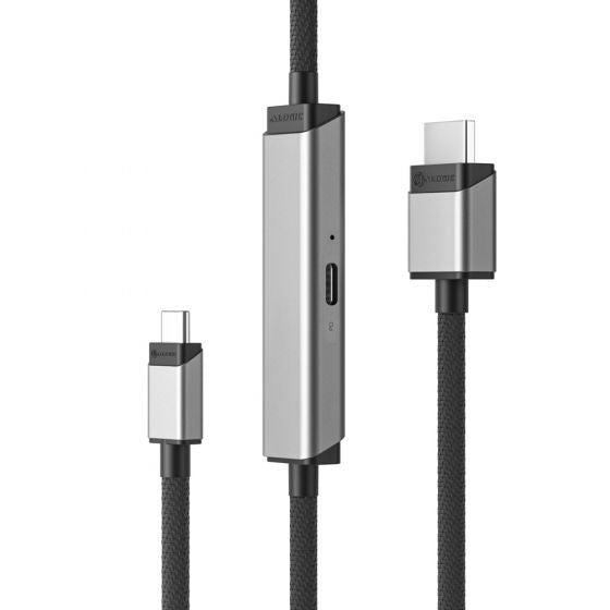 Alogic Adapterkabel USB-C -> HDMI mit 100W PD M/M 2m spacegr