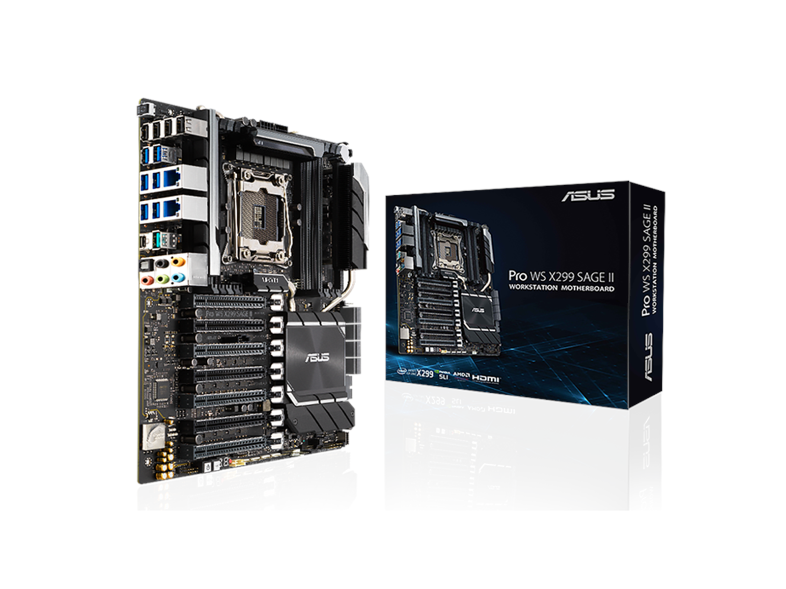 ASUS Pro WS X299 Sage II Mainboard - Intel X299 - Intel LGA2066 socket - DDR4 RAM - SSI (Server)