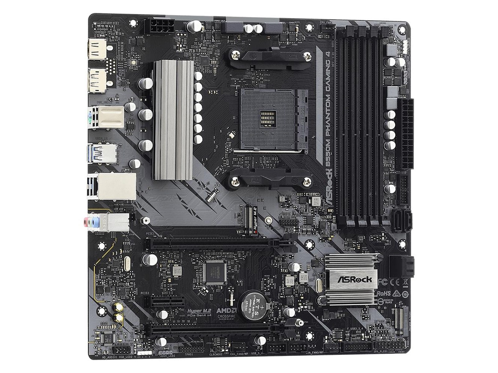 ASRock B550M Phantom Gaming 4 Mainboard - AMD B550 - AMD AM4 socket - DDR4 RAM - Micro-ATX