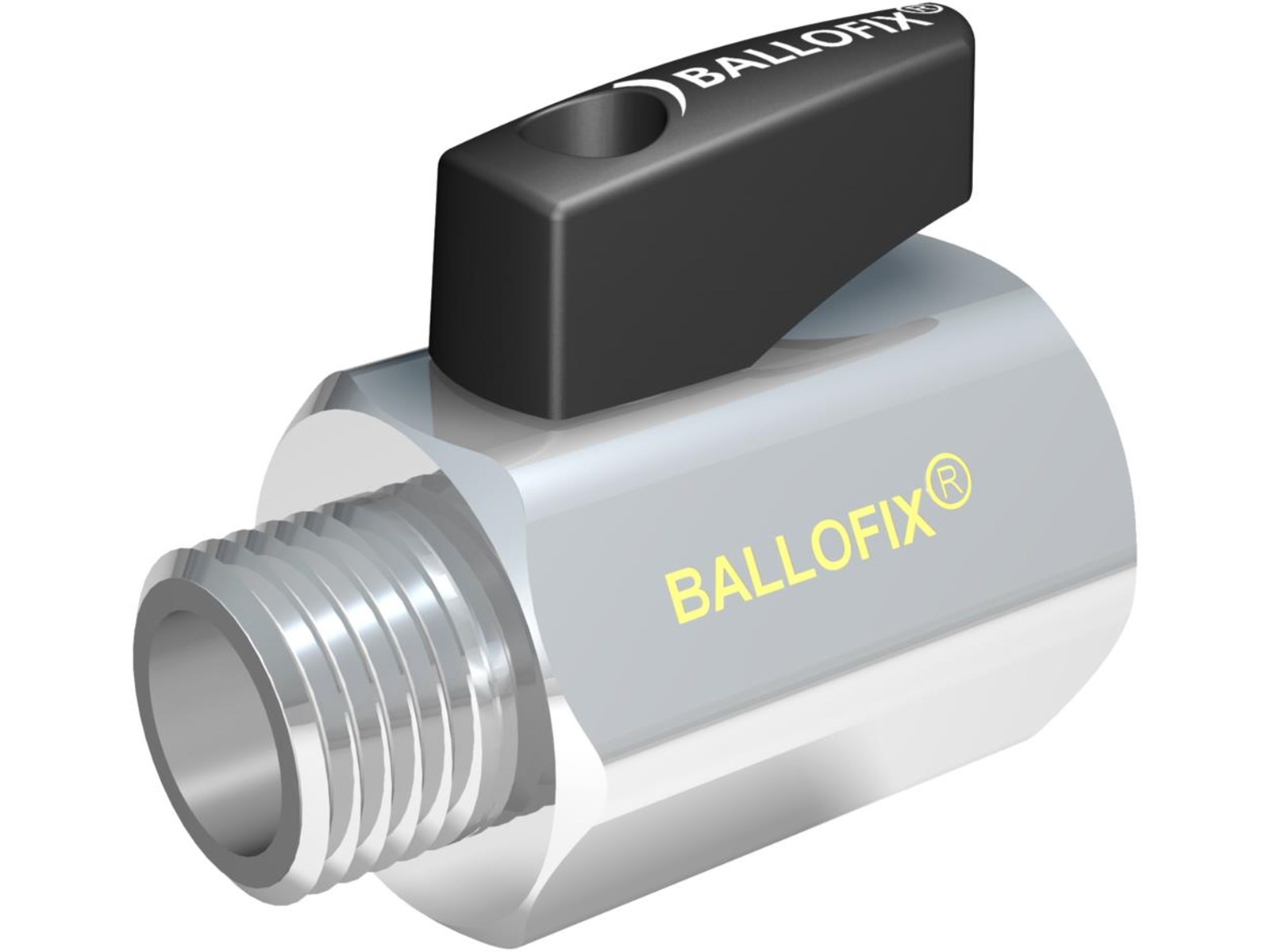 Broen Ballofix w / handle female / male chrome 1/2 x 3/8