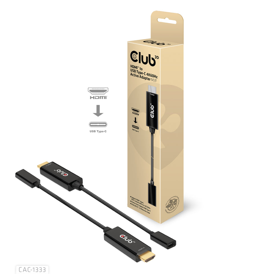 Club3D Adapter HDMI 2.0 > USB-C  4K60Hz      aktiv St/Bu retail