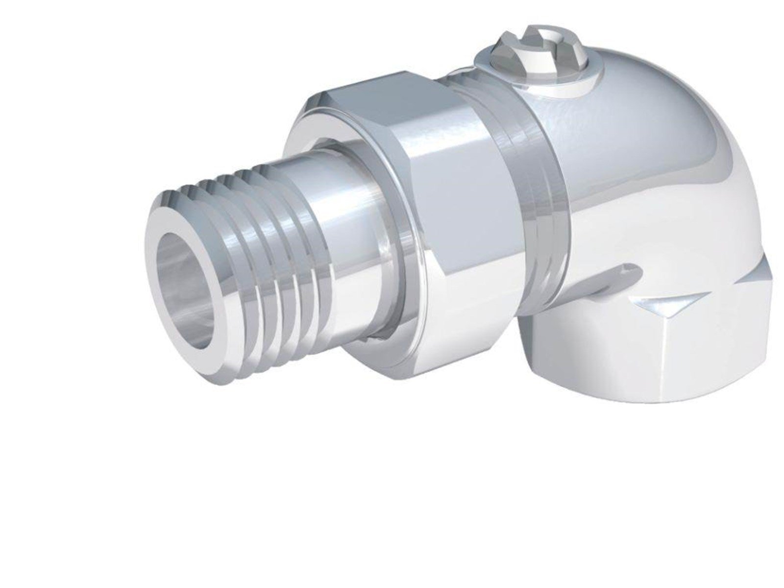 Broen Radiator connection with cut-off angled 1/2