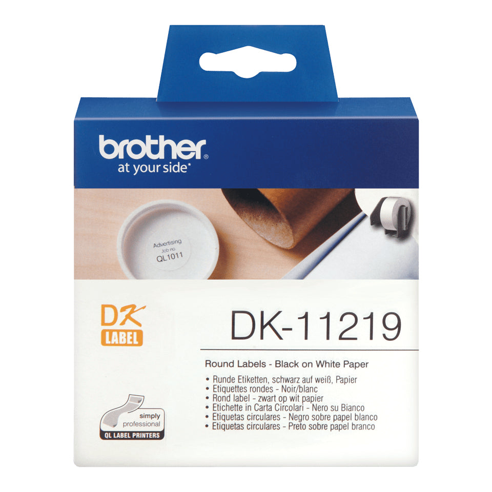 Endlosetiketten Brother DK-11219 rund, weiЯ (1200St./ROlle)