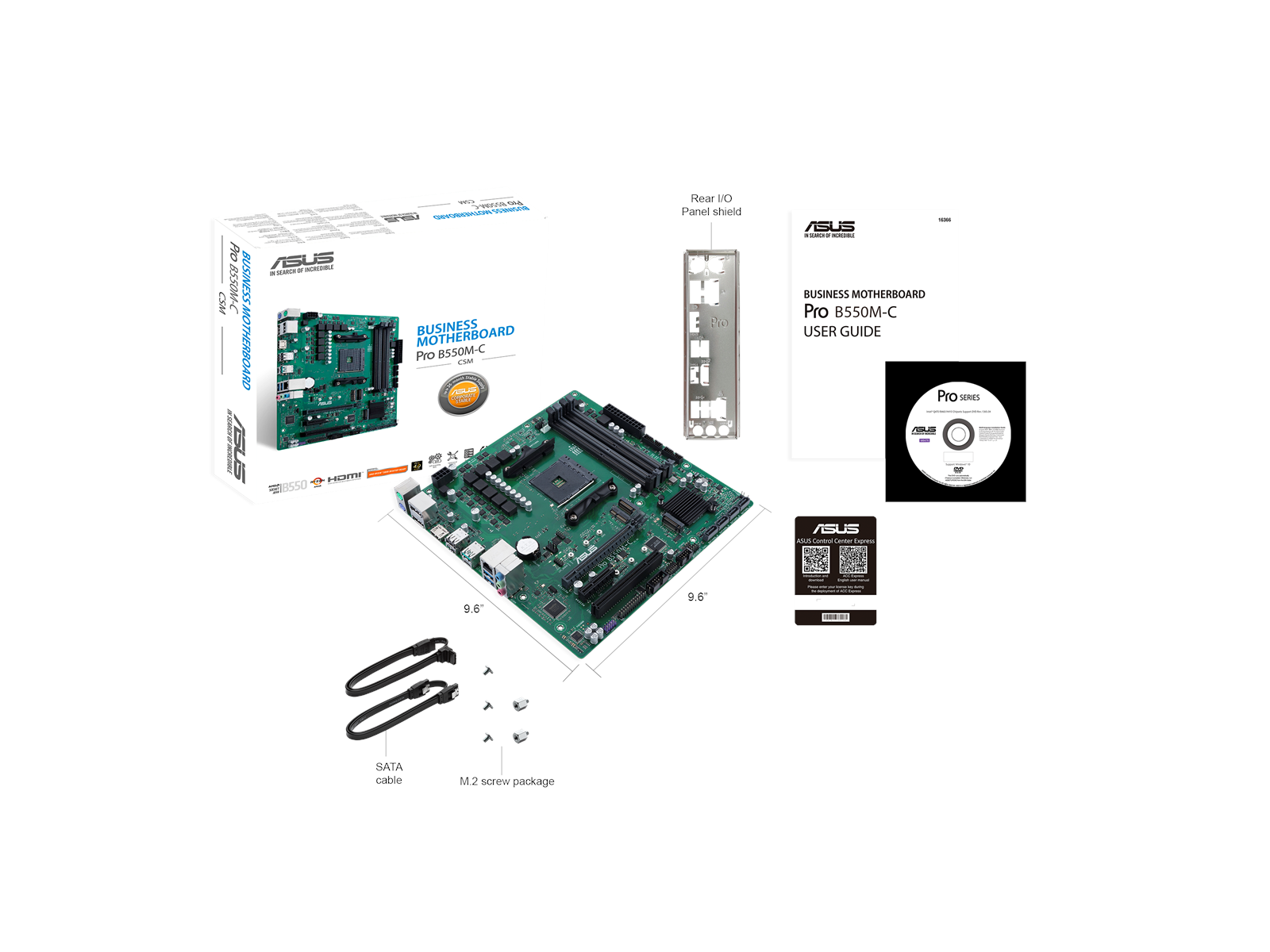 ASUS Pro B550M-C/CSM Mainboard - AMD B550 - AMD AM4 socket - DDR4 RAM - Micro-ATX