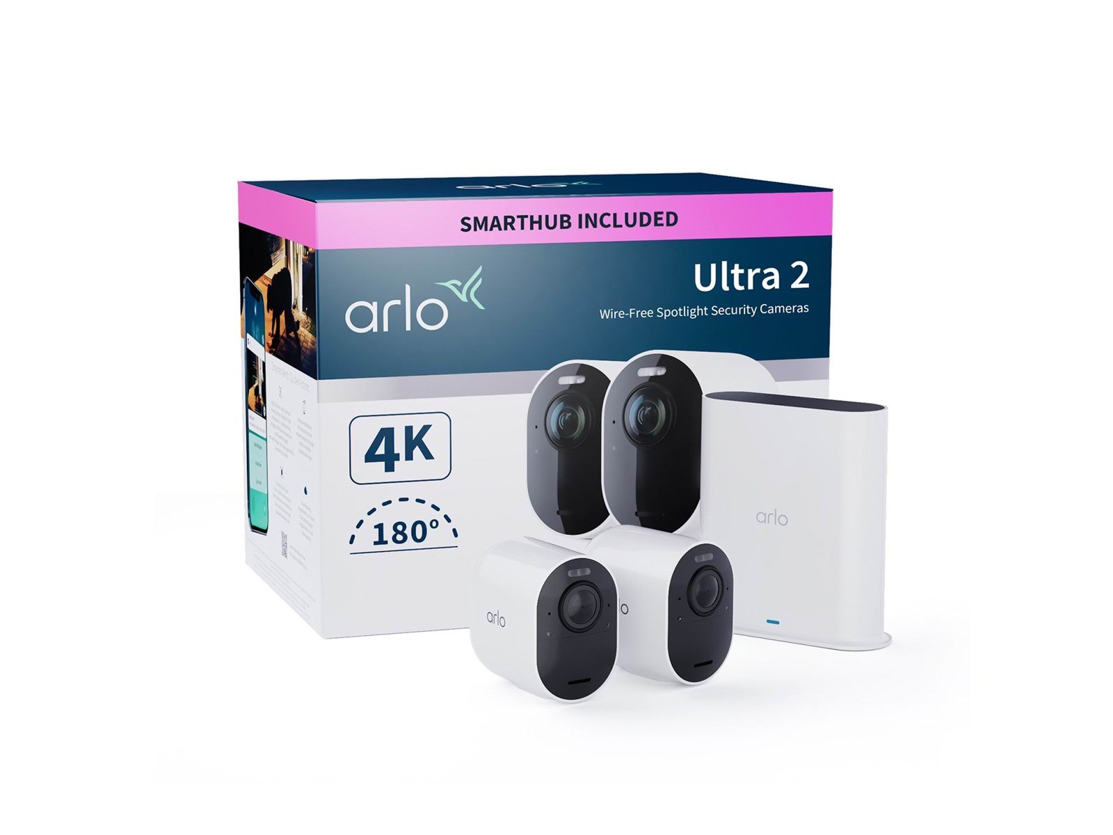 Arlo Ultra 2 4K UHD Wire-Free Security Camera System – 2 Cameras