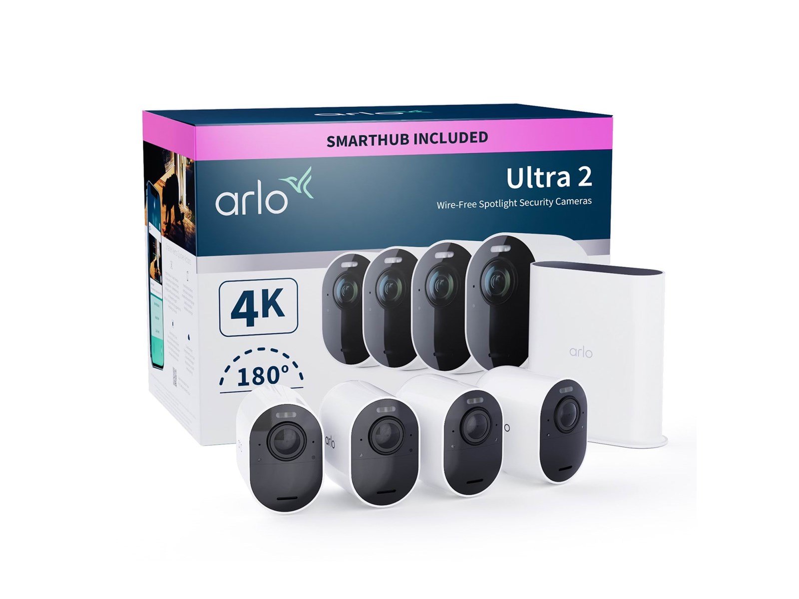 Arlo Ultra 2 4K UHD Wire-Free Security Camera System - 4 Cameras
