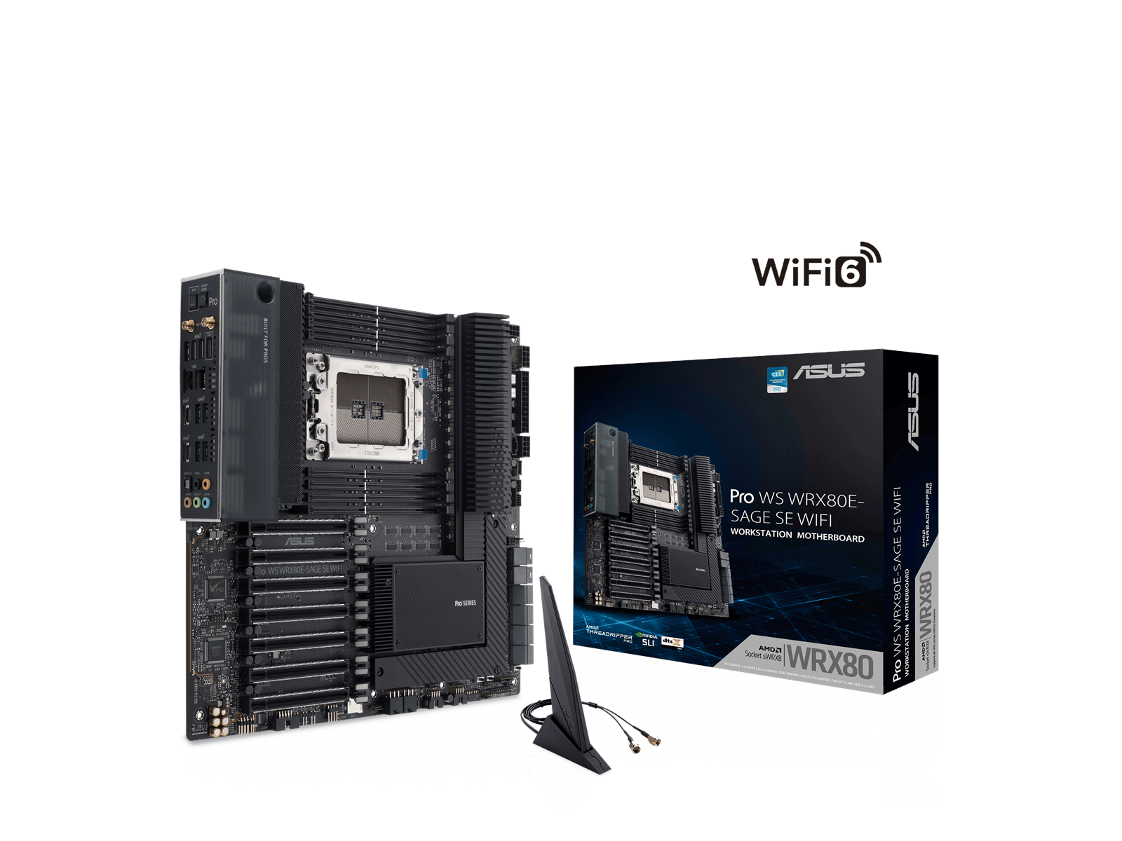 ASUS Pro WS WRX80E-SAGE SE WIFI Mainboard - AMD WRX80 - AMD sWRX8 socket - DDR4 RAM - Extended ATX
