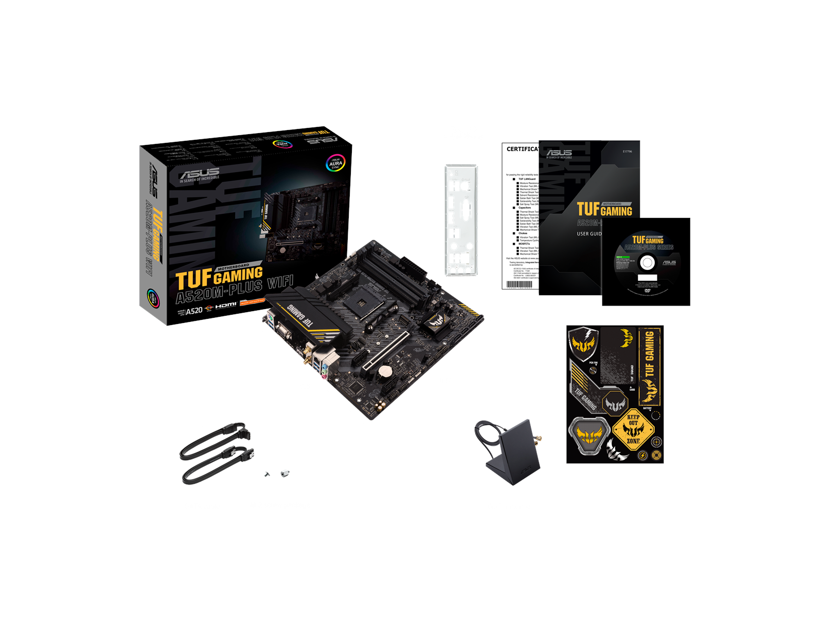 ASUS TUF GAMING A520M-PLUS WIFI Mainboard - AMD A520 - AMD AM4 socket - DDR4 RAM - Micro-ATX