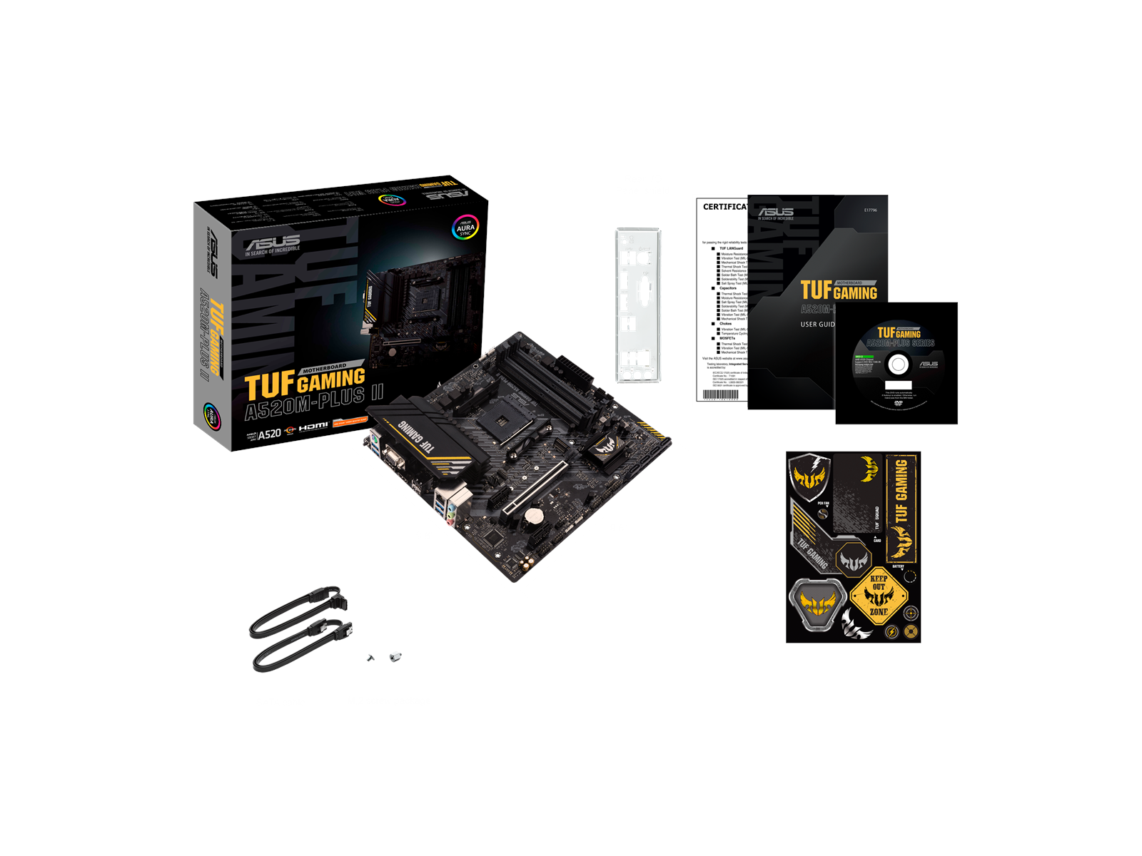 ASUS TUF GAMING A520M-PLUS II Mainboard - AMD A520 - AMD AM4 socket - DDR4 RAM - Micro-ATX
