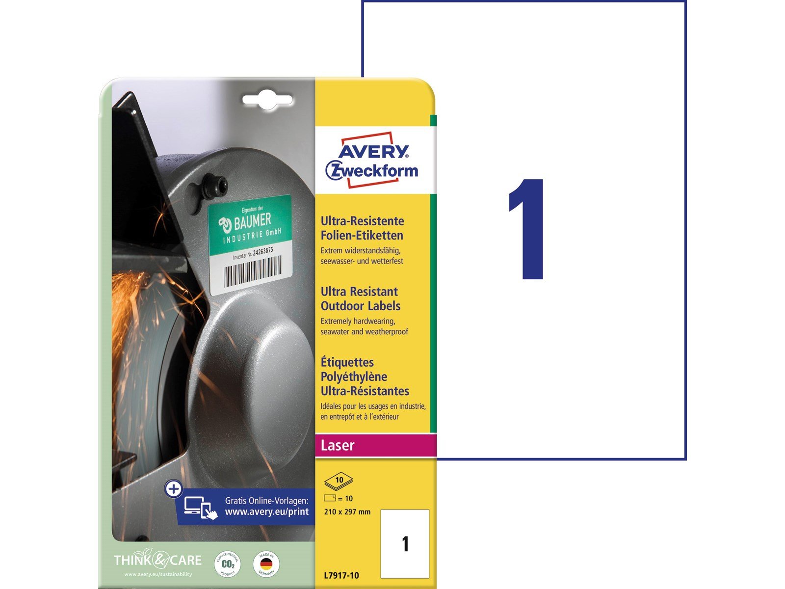 Avery Ultra Resistant Stretchable Labels White (-40oC to +150oC)