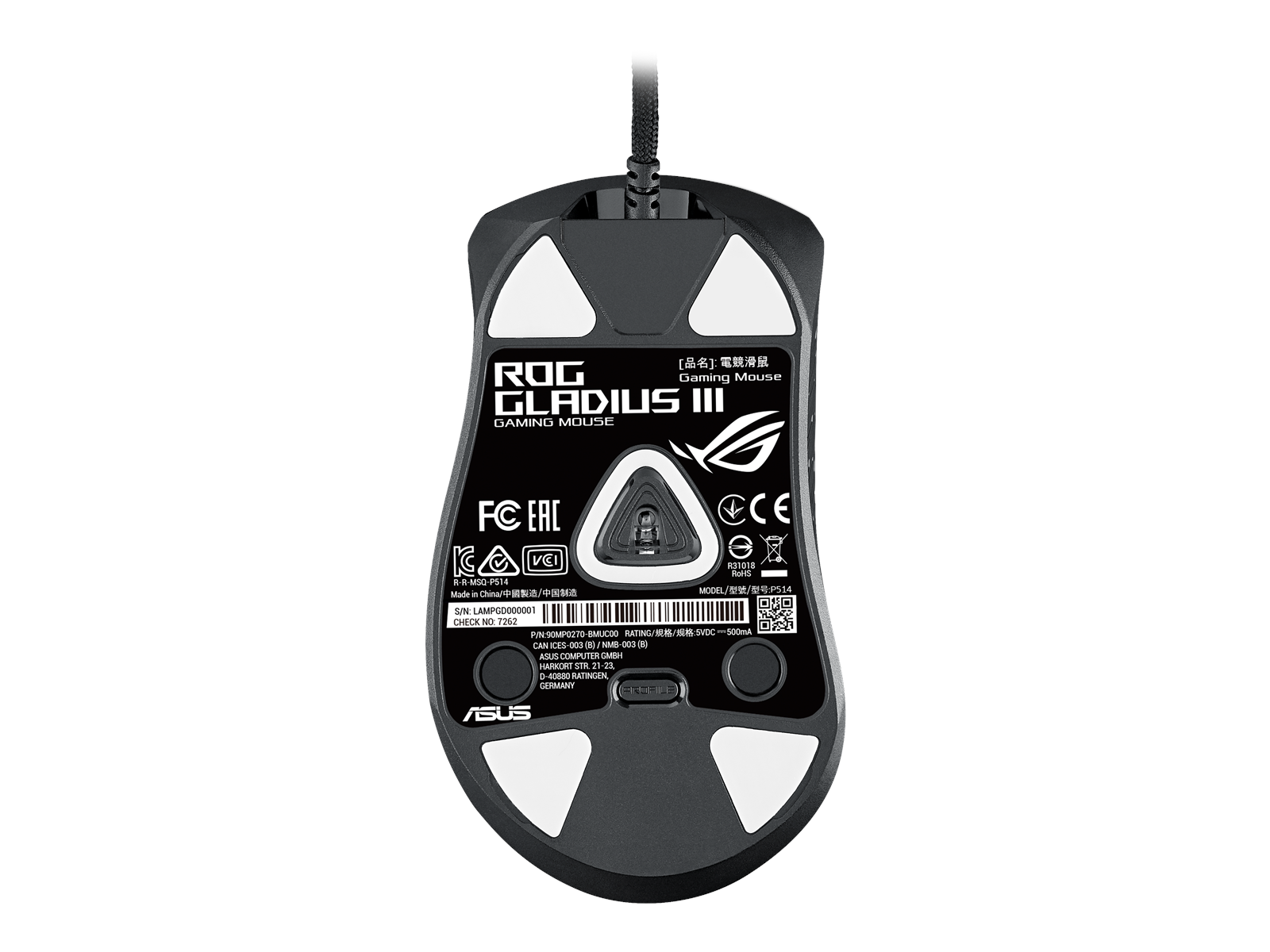 ASUS ROG Gladius III - Gaming Maus (Schwarz mit RGB)