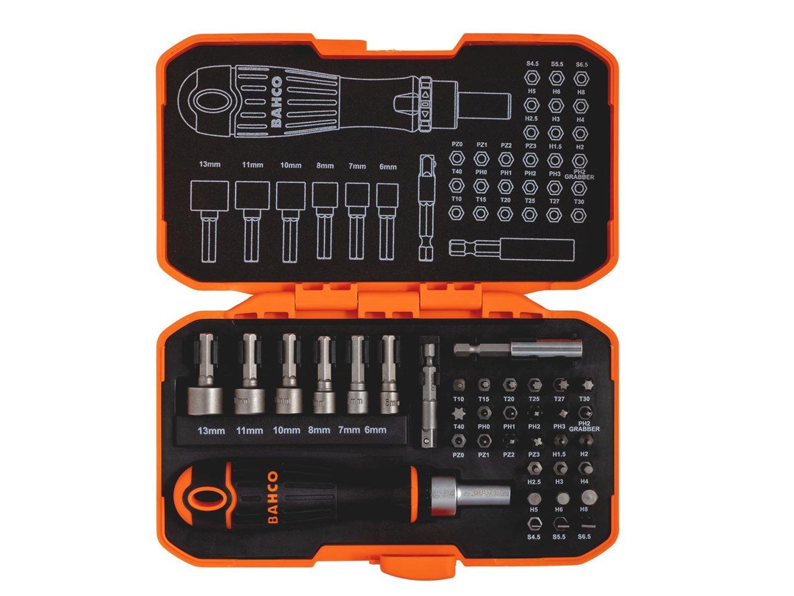 BAHCO x36 bit set with ratchet handle