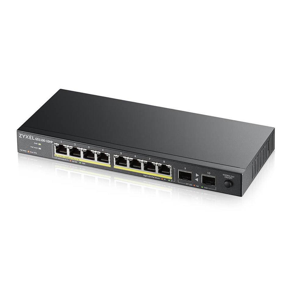 Zyxel Switch 10x GE GS1100-10HP v2            PoE+