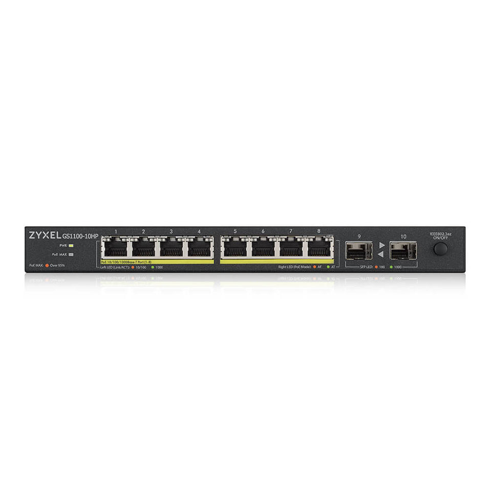 Zyxel Switch 10x GE GS1100-10HP v2            PoE+