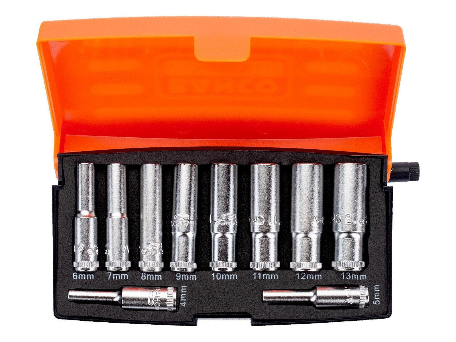 BAHCO socket set 1/4 lang 10 pieces 4-13mm